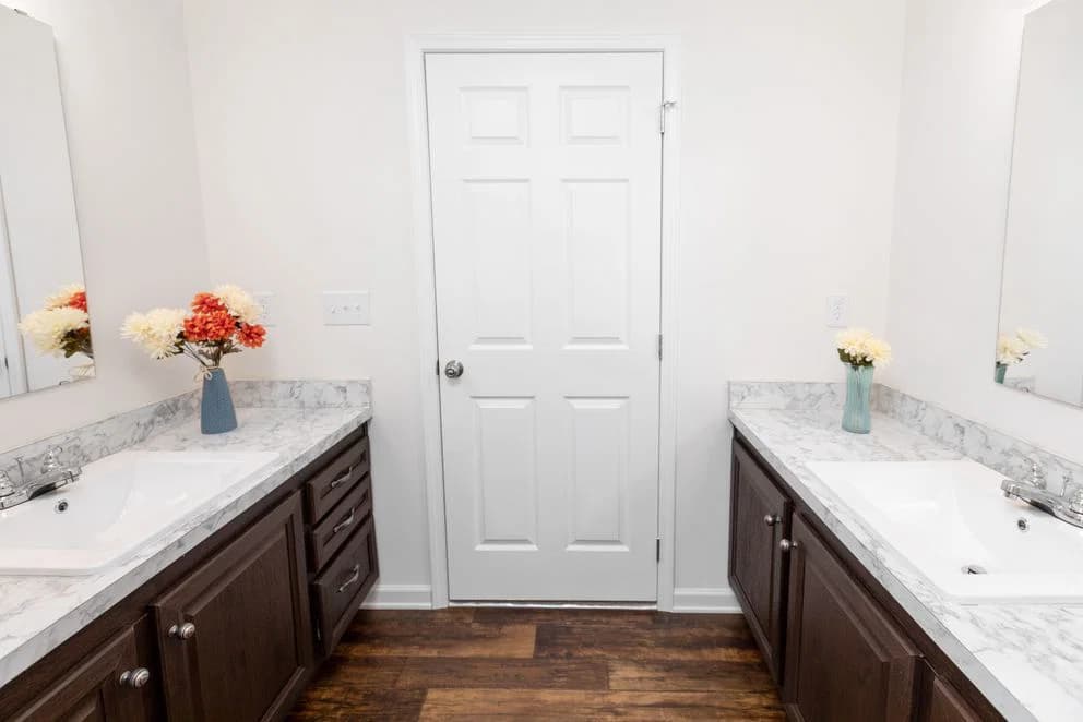 The georgetown mod bathroom home features
