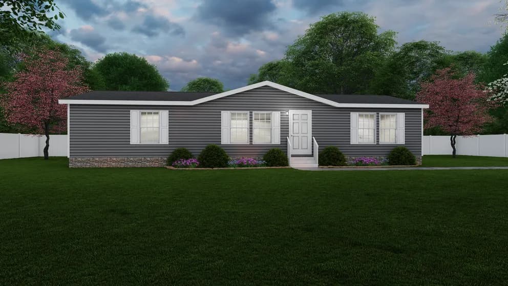 The beau mod elevation and exterior home features