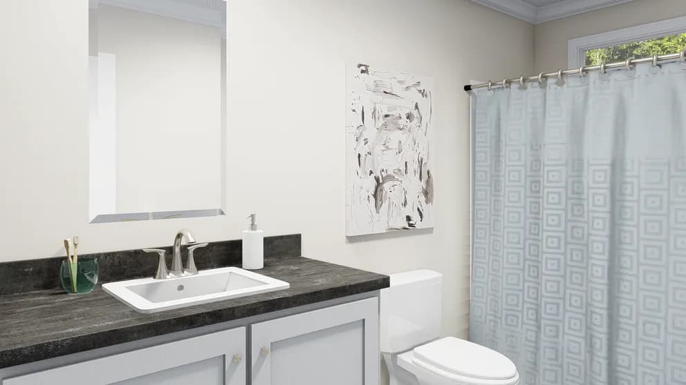 The palmetto mod bathroom home features
