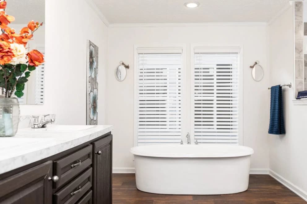 The georgetown mod bathroom home features