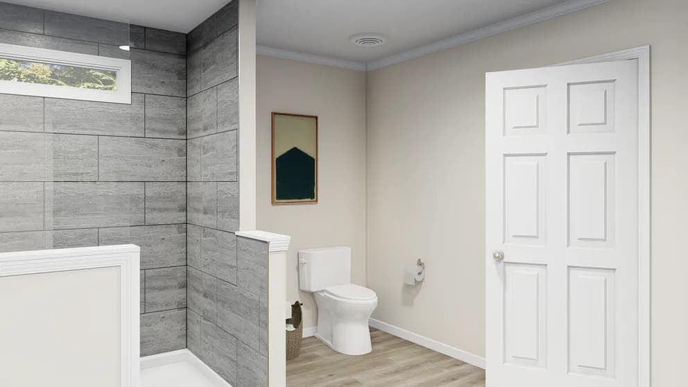 The palmetto mod bathroom home features