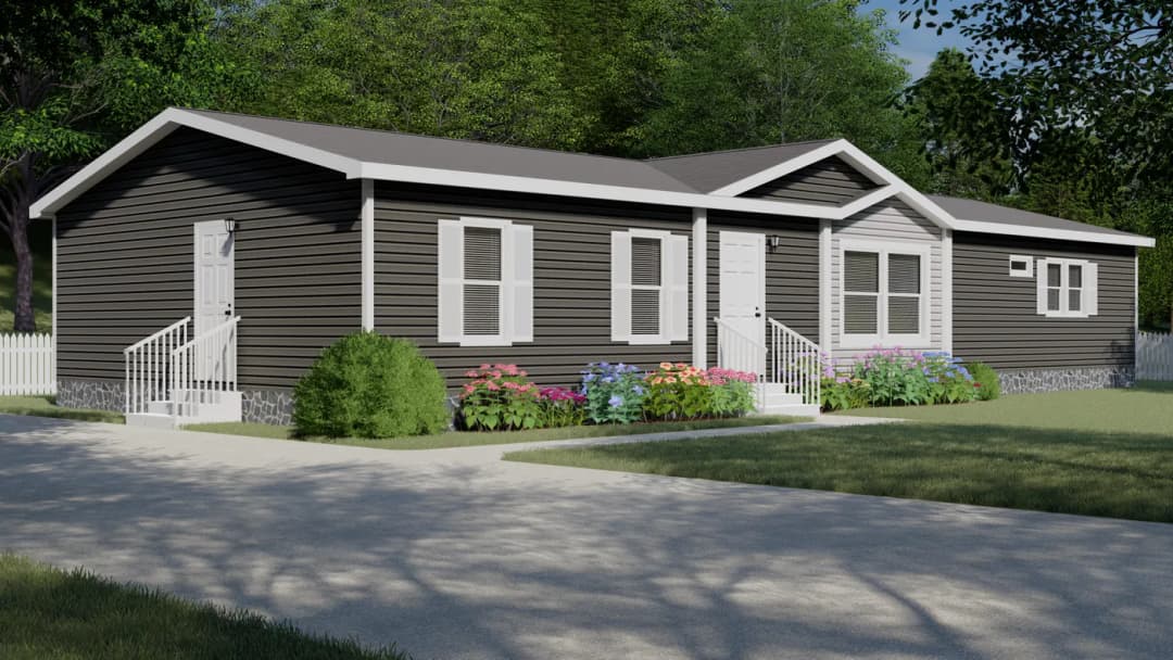 The shoreline elevation and exterior home features