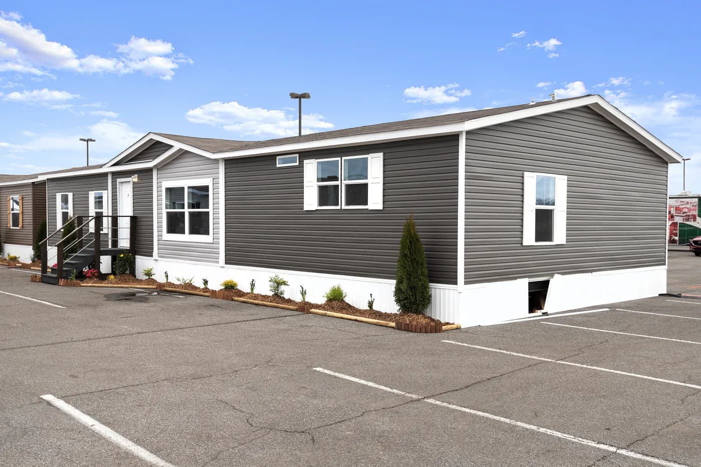 The shoreline elevation and exterior home features
