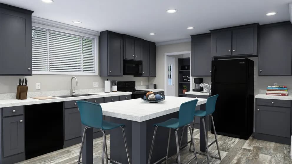 The beau mod kitchen home features
