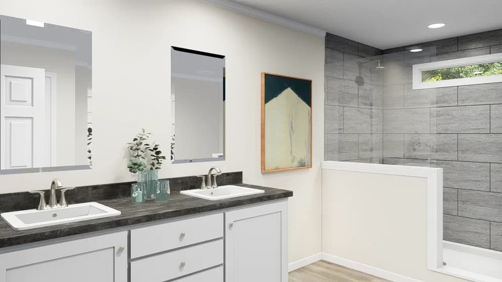 The palmetto mod bathroom home features