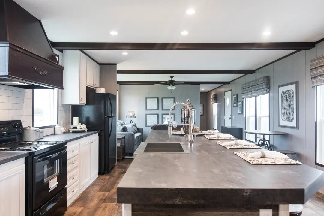 The seaside 3 kitchen home features