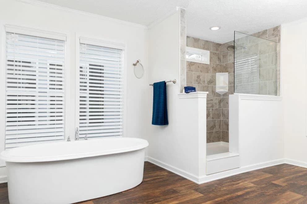 The georgetown mod bathroom home features