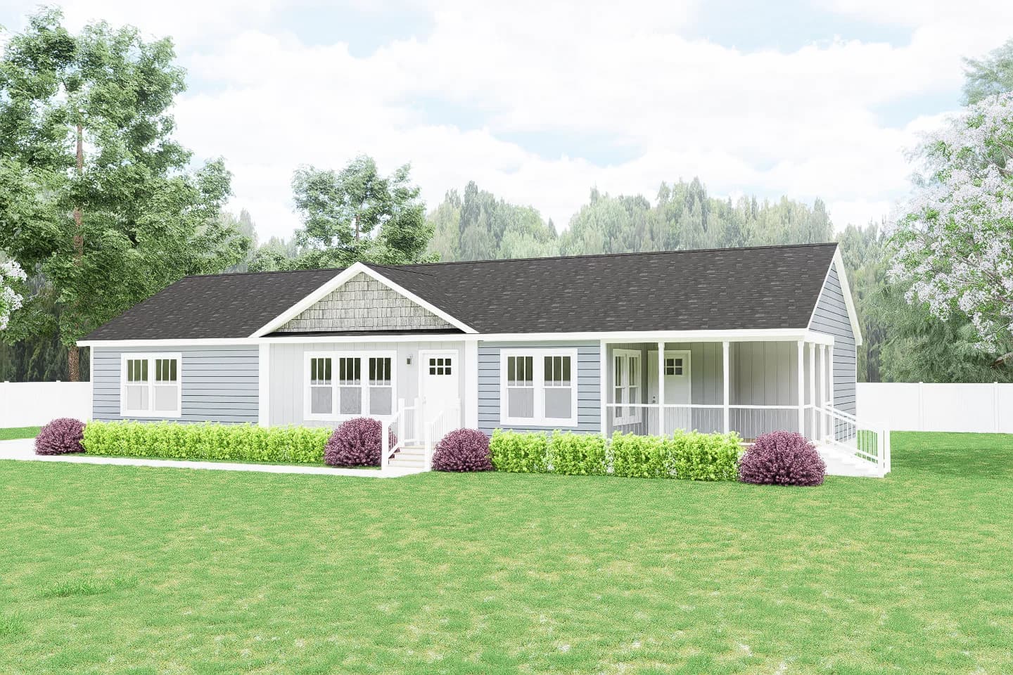 The scarlett mod hero, elevation, and exterior home features
