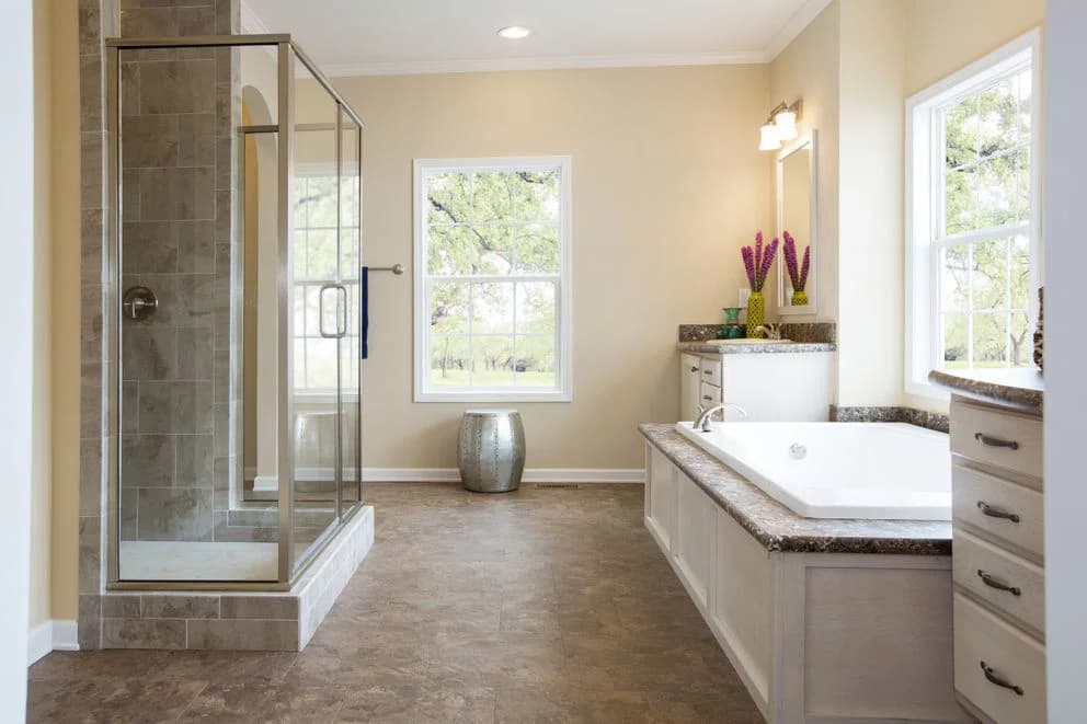 The sanibel mod bathroom home features