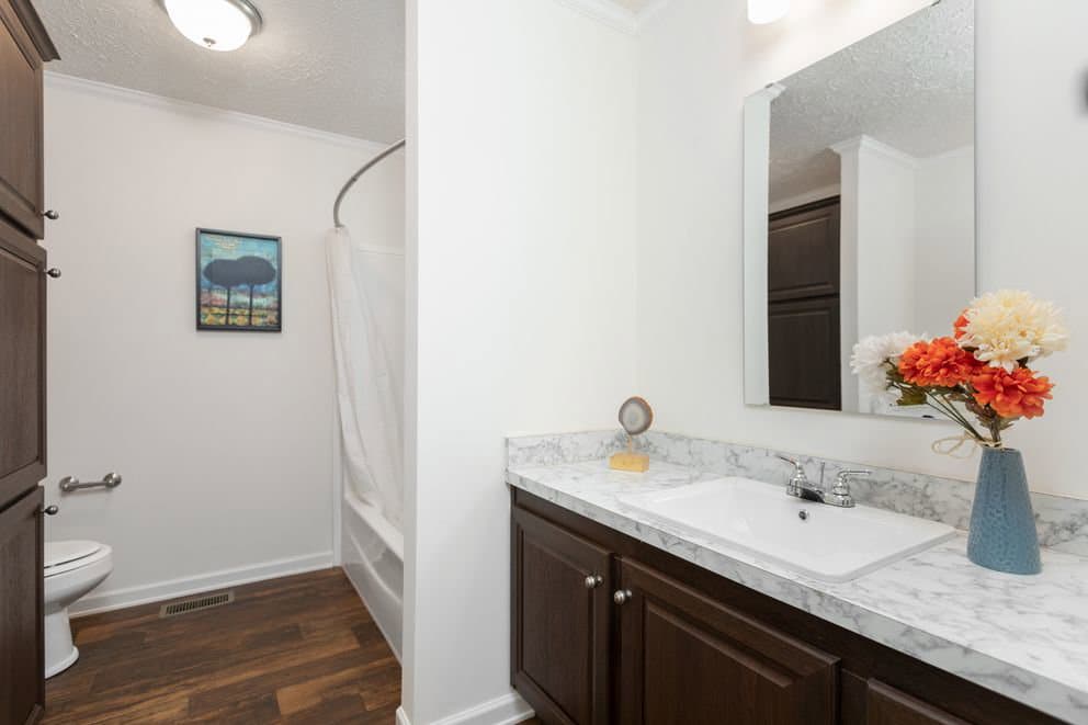 The georgetown mod bathroom home features